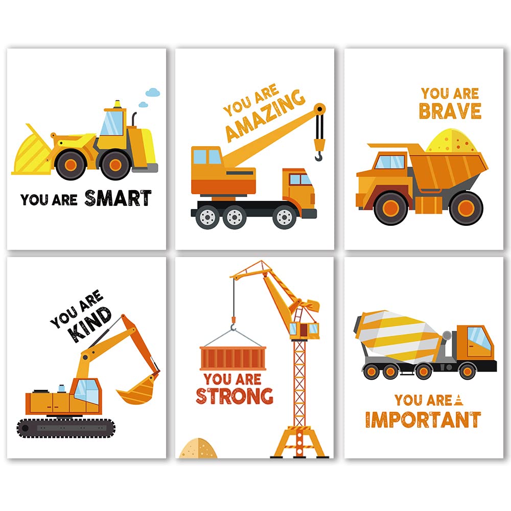 StephenKenny 活版印刷 ポスター TRUCK FURNITURE Amazon.com: Construction Truck Wall Art Decor Toddler Boys
